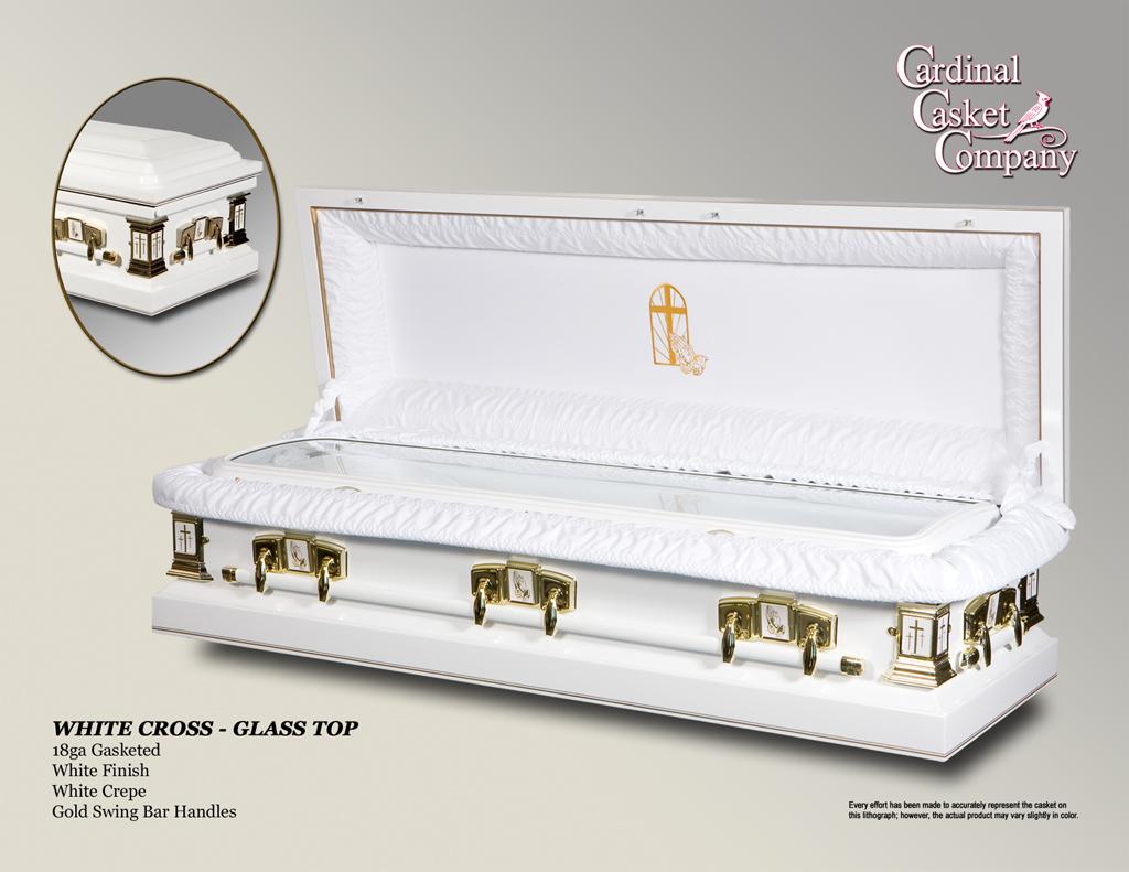 White Cross Glass Top